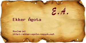 Ekker Ágota névjegykártya
